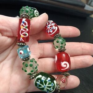 **Last Chance!! Final Sale** Holiday glass bead bracelet
